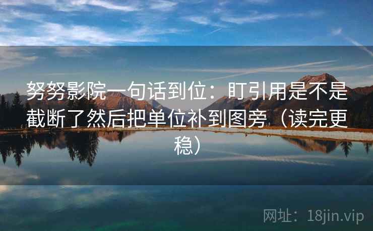 努努影院一句话到位：盯引用是不是截断了然后把单位补到图旁（读完更稳）